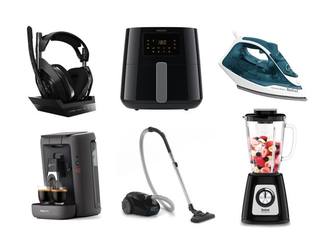 Mixpallet 27 producten (Philips, Tefal, Bosch, Logitech) Totale Retail: €2.319,02