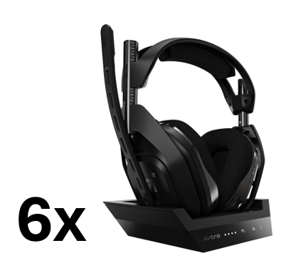 Partij 6x Logitech G ASTRO A50 – Draadloze Gaming Headset